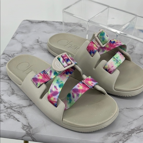 CHACO Big Kid Chillos Sport Slides Tye Dye Size 6 Outdoor Summer Lightweight - Picture 1 of 8